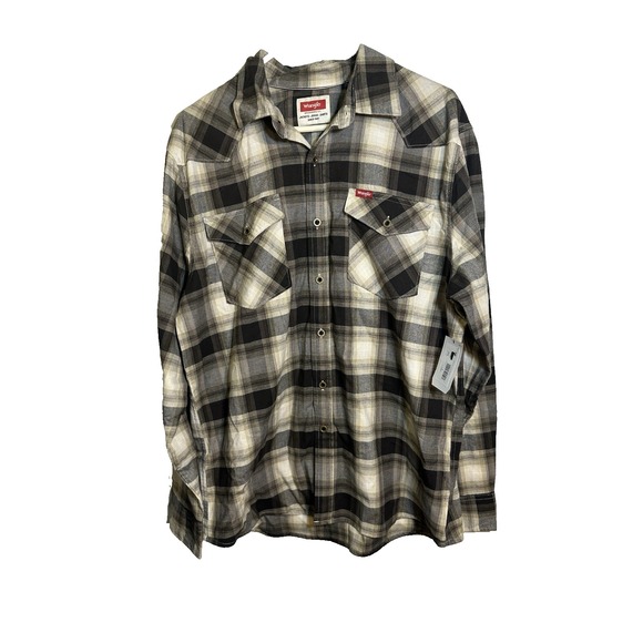 Wrangler Other - wrangler mens long sleeve‎ button down collared plaid shirt size large
